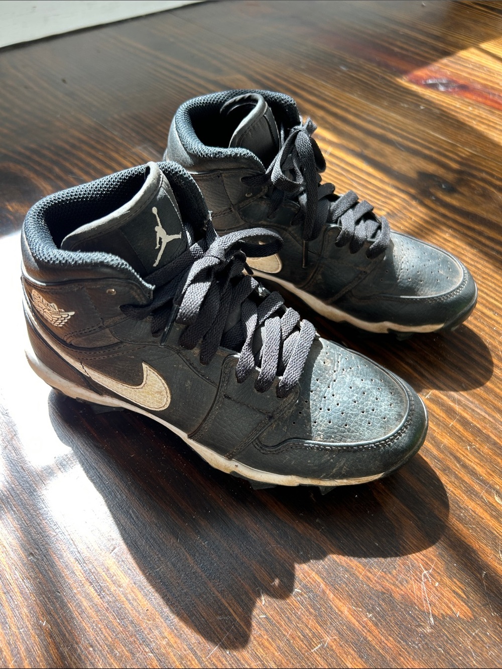Nike Air Jordan Fastflex Kids Black and White High-Top Cleats